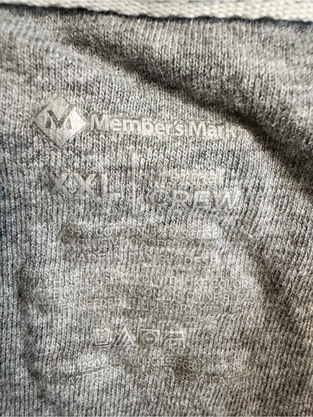 Men's Crewneck Waffle Knit Sweater in Light Gray